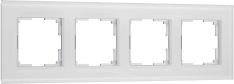 Рамка на 4 поста (белый, стекло soft-touch) Werkel W0043101 (a064567)