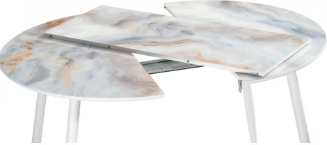 Обеденная группа Woodville Алар микровелюр розовый / кианит / белый 514955