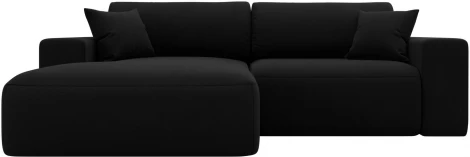 Диван угловой Лига-036 НПБ Классик левый угол (Черный/Микровельвет) Лига Диванов арт.121365L