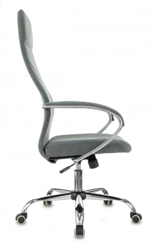 Кресло руководителя Бюрократ CH-610SL темно-серый Alfa 44 крестов. металл хром