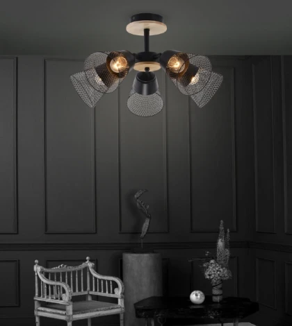 Потолочная люстра на штанге Wedo Light Mert WD3525/5C-BK-CR-BK