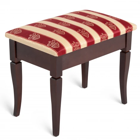 Банкетка Ретро М с ящиком средне-коричневый, ткань полоса бордо Mebelik 009374