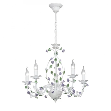 Подвесная люстра Vitaluce V1794-0/5 (220V, на цепи, свеча, цветы, листья, розы)
