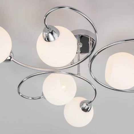 Потолочная люстра на штанге Eurosvet Tulia 30136/6 хром (220V, шарики)