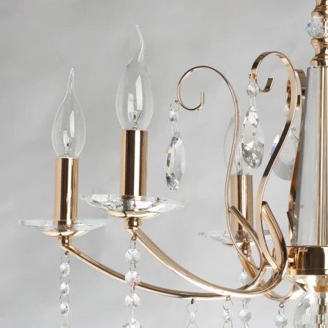 Подвесная люстра De City Свеча 683014606 (220V, хрусталь, подвески, на цепи, подсвечник, свеча)