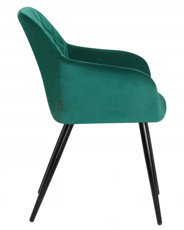 Стул обеденный ROBERT (черные матовые ножки, велюр V108-64 Зелёный)