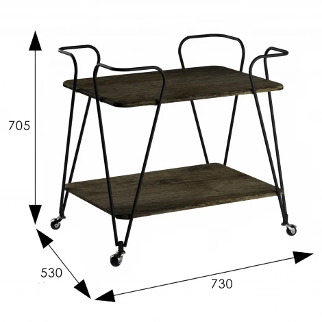 Стол сервировочный Эстер черный/дуб маррон Mebelik 008844