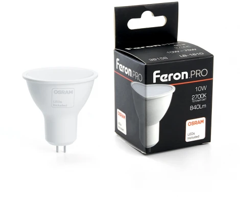 Лампочка рефлекторная Feron 38158 PRO LB-1610 MR16 G5.3 10W 2700K