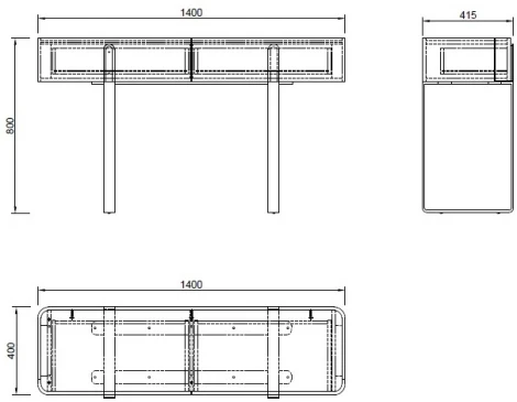Консоль светлая с металл. каркасом 140*40*82см Garda Decor арт.77IP-20862