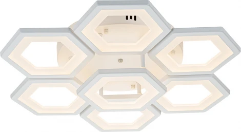 Потолочная люстра Escada Hexagon 10204/7 LED*130W White (ночной режим, 220V, пульт управления)