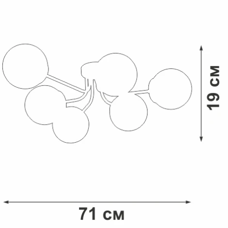 Потолочная люстра на штанге Vitaluce V4996-1/6PL (220V, шарики, молекулы)