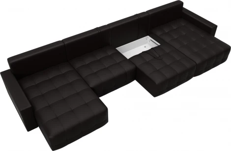 Диван п-образный с полками Лига-053 НПБ Лонг Лига Диванов (Экокожа) арт.128988