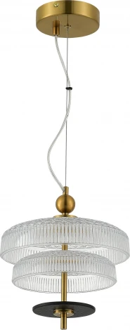 Подвесной светильник ST Luce Oriental SL6122.313.01 Латунь/Прозрачный, Латунь LED 1*8W 3000K (220V, на тросе)