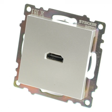 Розетка HDMI (серебро) Stekker Катрин 50061