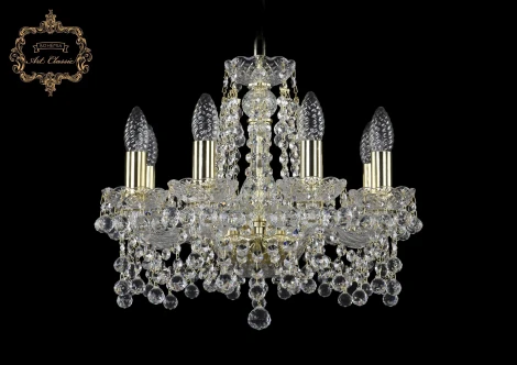 Подвесная люстра Art Classic 11.26 11.26.8.141.Gd.B (220V, хрусталь, на цепи, подсвечник, свеча)