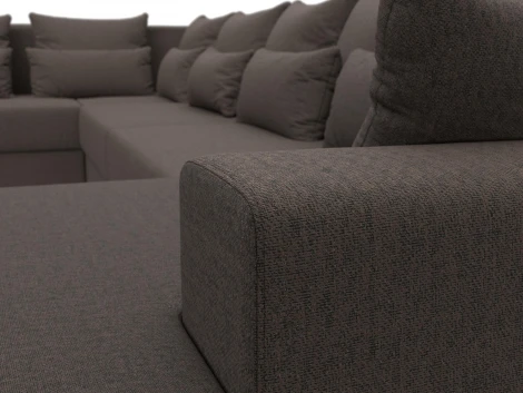 Диван П-образный Майами правый угол (Коричневый/Рогожка) Лига Диванов арт.122553