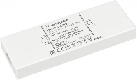 Блок питания ARV-SP-48024-FLAT-PFC (48V, 0.5A, 24W) (Arlight, IP20 Пластик, 5 лет) 052079