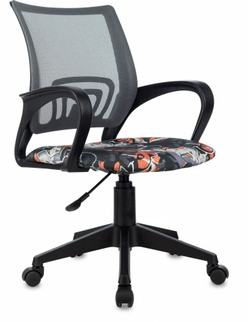 Кресло детское Бюрократ BUROKIDS 1 серый TW-04 граффити сетка/ткань крестов. пластик