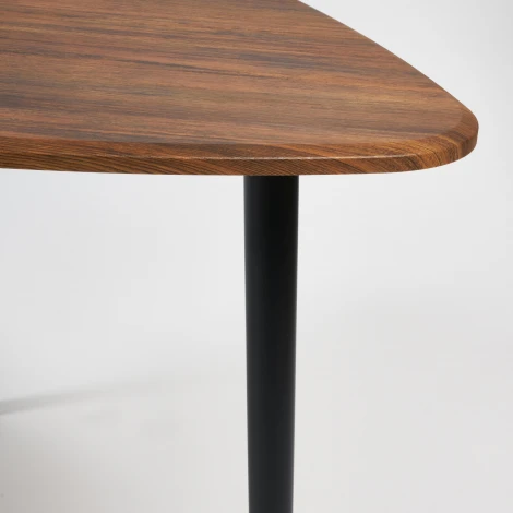 Стол журнальный TROYA Белый (ножки орех) (МДФ/дерево)