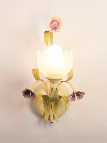 Бра 4349/A1 (220V, подсвечник, свеча, цветы, листья)