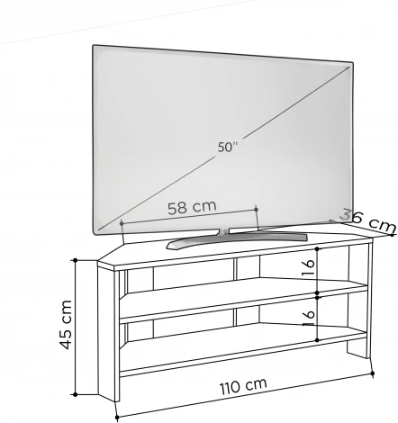 ТВ тумба THALES CORNER TV STAND (Дерево/Белый) LEVE