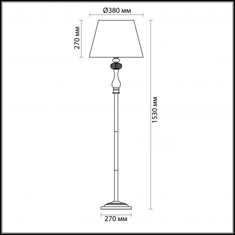 Торшер Odeon Light Gaellori 3393/1F (220V, хрусталь, выключатель, круглые)