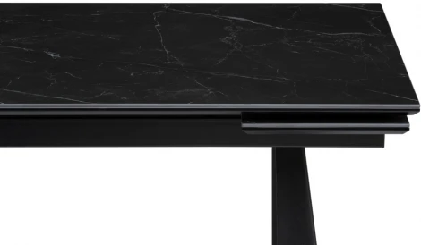 Керамический стол Woodville Бэйнбрук 140х80х76 черный мрамор / черный 530827