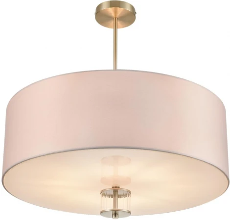 Потолочная люстра на штанге Lumion Damona 8109/7C латунь титаниум/бежевый, металл/текстиль/стекло E14 7*40W 220V (круглые)