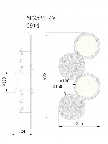 Настенный светильник MyFar Фиона MR2531-4W
