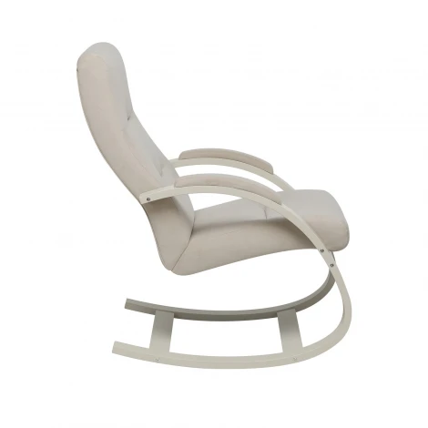 Кресло-качалка Leset Милано 4687206966772 Фанера,Береза,Шпон, Велюр, Бежевый, Слоновая кость