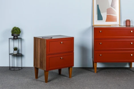 Тумба прикроватная R-Home Norton кармин