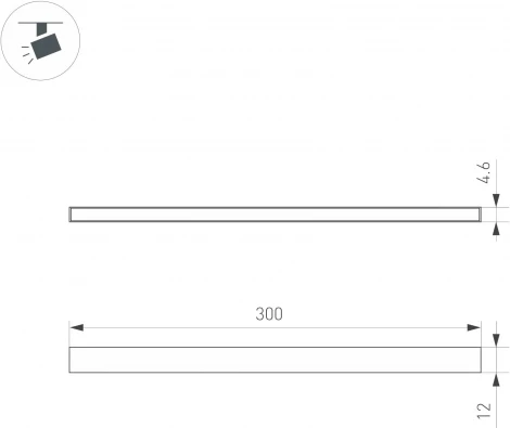 светильник магнитный MAG-MICROCOSM-STRIP-L300-5W Day4000 (BK, 100 deg, 24V) (Arlight, IP20 Металл) 043266