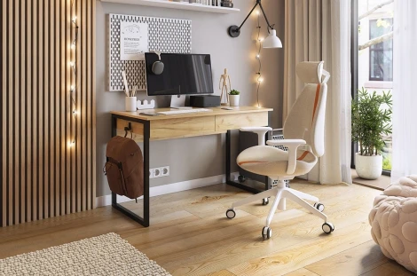 Стол Юниор Mebelson (ЛДСП,Металл/Дуб золотой,Черный) арт.SMU-01.2744