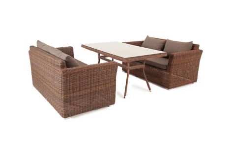 Обеденная группа плетеная из ротанга, цвет коричневый 4SIS Мокко MS22T-3-SET brown