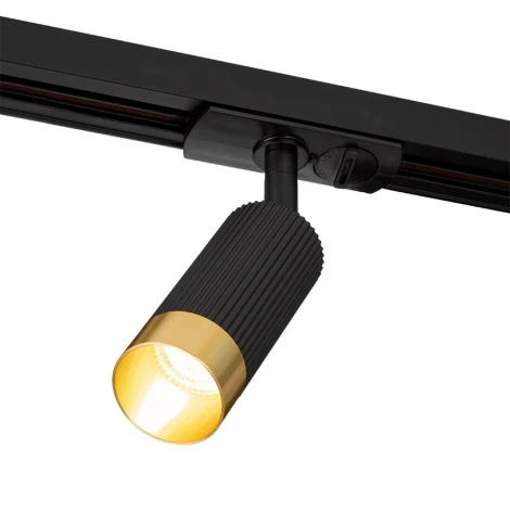 Трековый светильник однофазный Wolta WTL-MR11/16BG под лампу MR11 с цоколем GU10 Черный / золотой SHELL