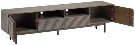 Тумба под телевизор La Forma (ex Julia Grup) Indiann (Черный,Серый/ Шпон,МДФ,Дерево,Акация)