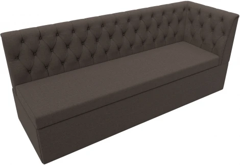 Диван кухонный Маркиз с углом справа (Коричневый/Рогожка) Лига Диванов арт.122441