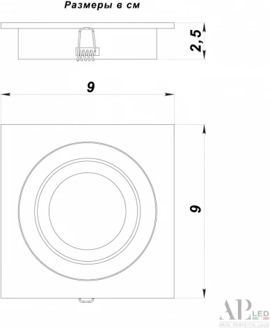 Встроенный точечный светильник APL LED Ingrid 3322.TCH111S/BK