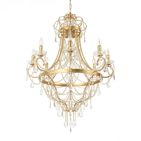 Подвесная люстра со стеклянными подвесками в форме подсвечника Loft It Foil 10430/8 (220V, на цепи, подсвечник, свеча)