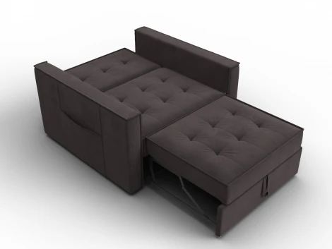Кресло-кровать Лига-104 (80) (ЛДСП,Брус,Фанера,Велюр/Коричневый) Лига Диванов 134856