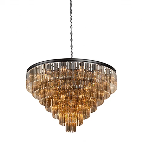 Подвесная люстра Vitaluce V5226-1/14+35+1 (220V, хрусталь, на цепи, круглые)