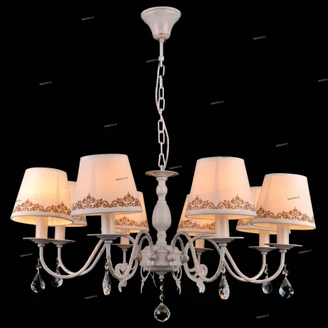 Люстра подвесная Natali Kovaltseva Biarritz, 8 плафонов, слоновая кость с золотом, белым и прозрачным