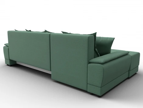 Диван угловой Лига-119 угол левый (ДСП,Брус,Фанера,ЛДС,Рогожка/Зеленый) Лига Диванов 137088L