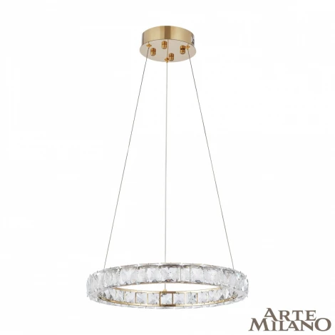 Подвесной светильник Arte Milano Venezia 311311/D400 GD (регулировка яркости, LED, 220V, хрусталь, пульт управления, на тросе, кольцо)