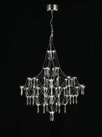 Подвесная люстра светодиодная с пультом и хрустальными подвесками Asfour MyFar Allegria MR2641-66P-76AP