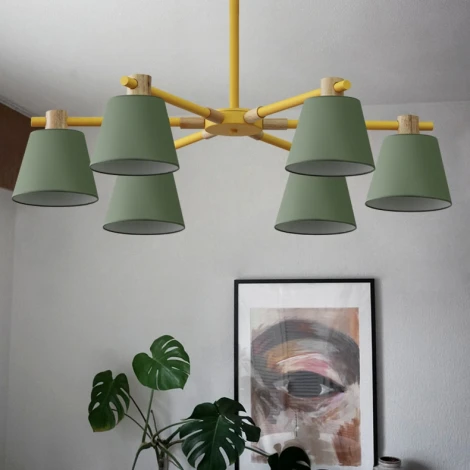 Потолочная люстра на штанге Natura A Green 6 ImperiumLoft Naturaag01 (177993-26) (220V)