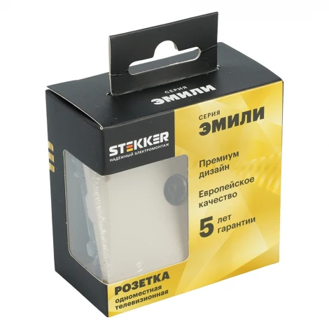 ТВ-розетка (кашемир, soft touch) Stekker Эмили 49901