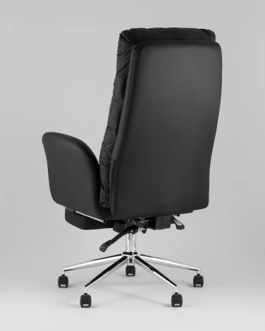 Кресло руководителя TopChairs Solid NC с оттоманкой черный УТ000041759