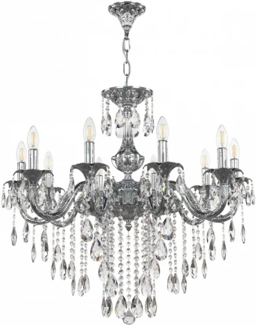 Подвесная люстра Bohemia AL7901 AL79101/10/250 B Ni (220V, подвески, на цепи, подсвечник, свеча)