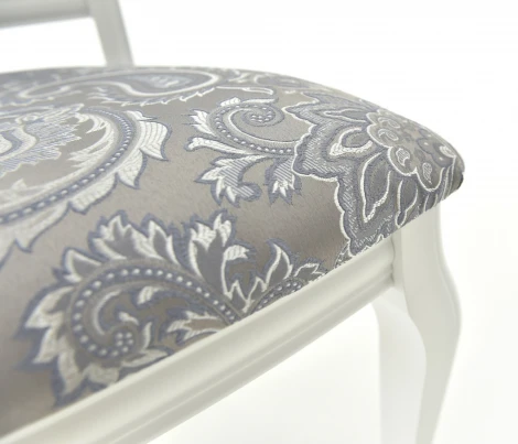 Стул Кабриоль, Белый с патиной серебро, Аврора